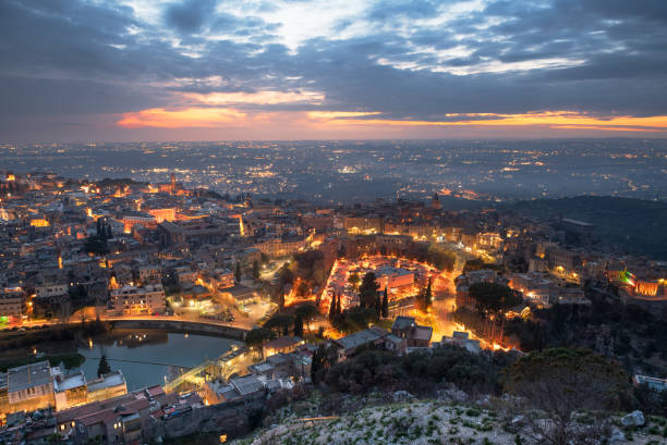 istock Tivoli, Italy Town Skyline at Dusk 1404401080