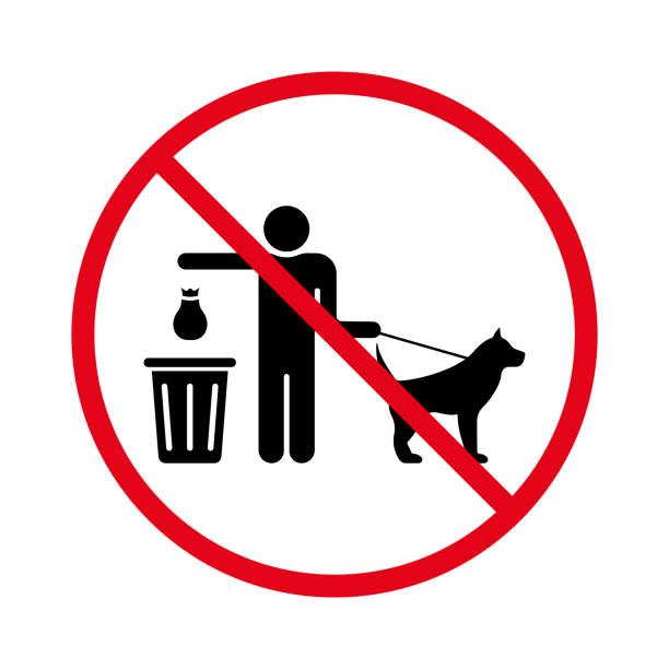 beachten sie, dass die reinigung nach ihrem hundekot im parkschild erlaubt ist. verbot abfall schaufel haustier kot schwarz silhouette symbol. verbieten sie hundekot-piktogramm. clean pick up haustier scheiße symbol. isolierte vektorillustration - agility stock-grafiken, -clipart, -cartoons und -symbole