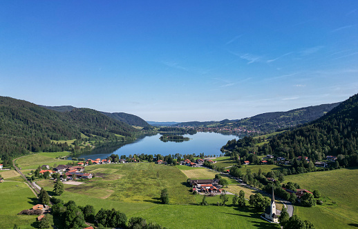 Aerial view on Lake Schliersee