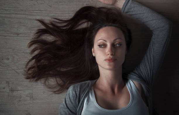 Woman portrait with negative space