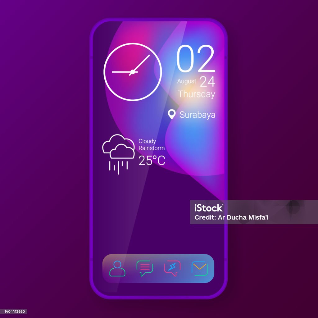 Gui Home Screen Example Home Screen Ui Design Custom Modifications Wave Stock Illustration ...
