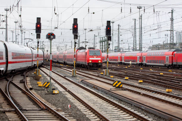 istock Trains, switches and railyard 1404414213