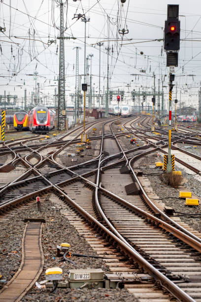 istock Trains, switches and railyard 1404414324