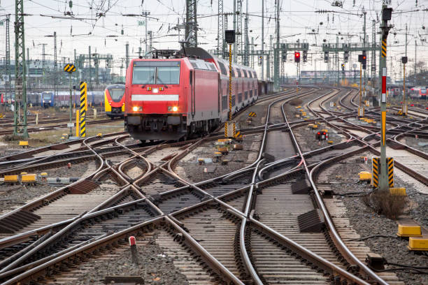 istock Trains, switches and railyard 1404414351