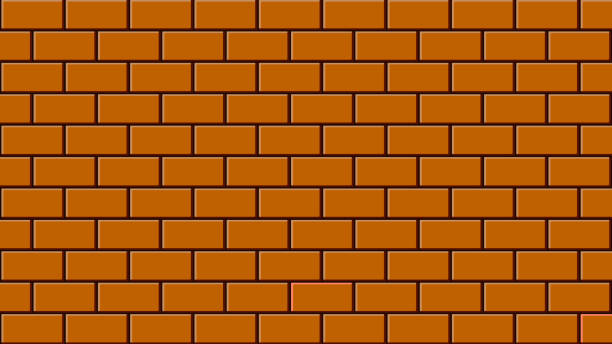 brązowa ceglana tekstura ściany. ściana z cegieł - brick backgrounds orange brick wall stock illustrations