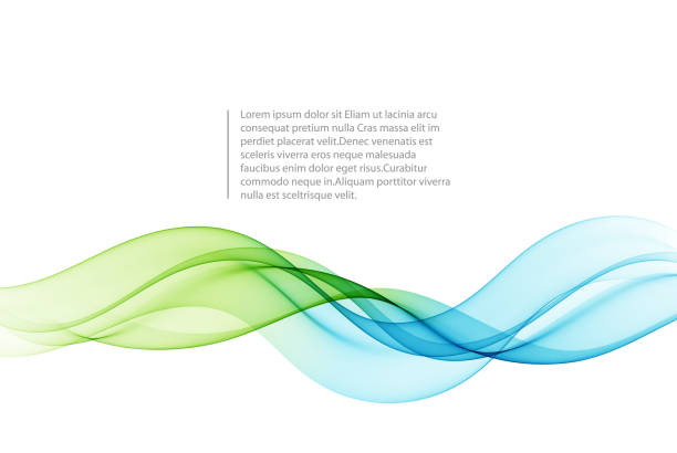 illustrazioni stock, clip art, cartoni animati e icone di tendenza di elemento di design a onda blu e verde su sfondo bianco. linee trasparenti forma d'onda astratta. - water backgrounds blue wave