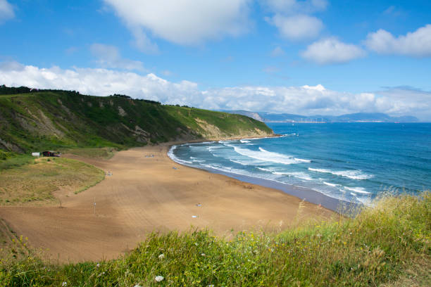 Sopelana beach Playa Sopelana, located in the north of Spain, in the province of Biscay. Good place for surfing and paragliding. sopelana stock pictures, royalty-free photos & images