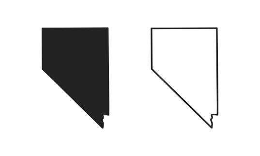 Nevada outline state of USA. Map in black and white color options. Vector Illustration.