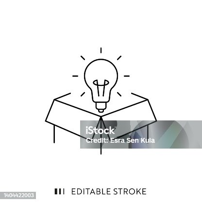 istock Think Outside the Box Line Icon with Editable Stroke 1404422003