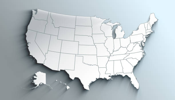 Modern White Map Of United States With States With Counties With Shadow Modern White Map Of United States With States With Counties With Shadow 