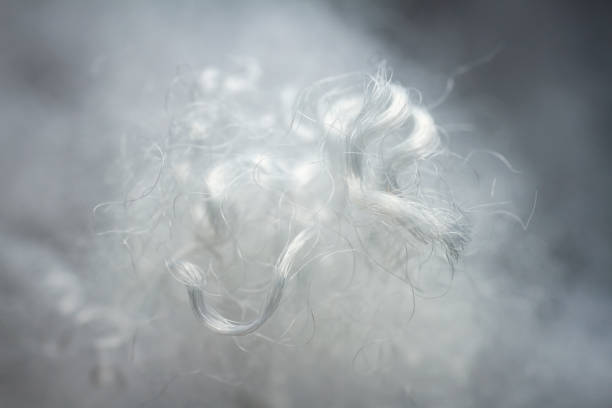 istock Extreme macro of polyester stable fiber 1404422748