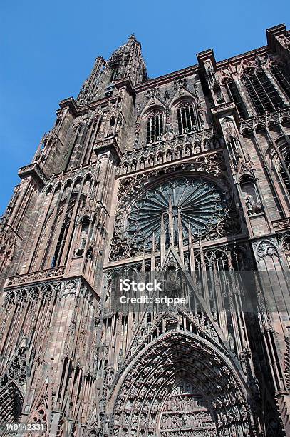 Cathedral De Nortedame In Strasbourg France Stock Photo - Download Image Now - Alsace, Cathedral, Church