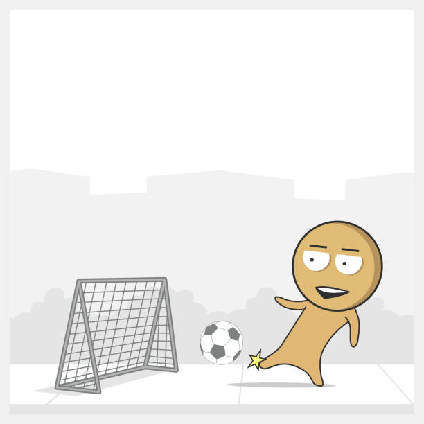 Man playing football vector art illustration