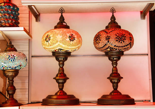 istock traditional oriental round lamps with a pattern of colored ceramics 1404427292
