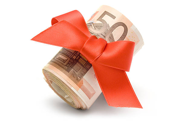 istock A bundle of Euros wrapped in red ribbon 140443428