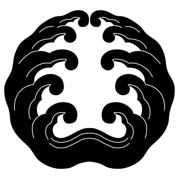 Vector illustration of a crest of a mukai-nami