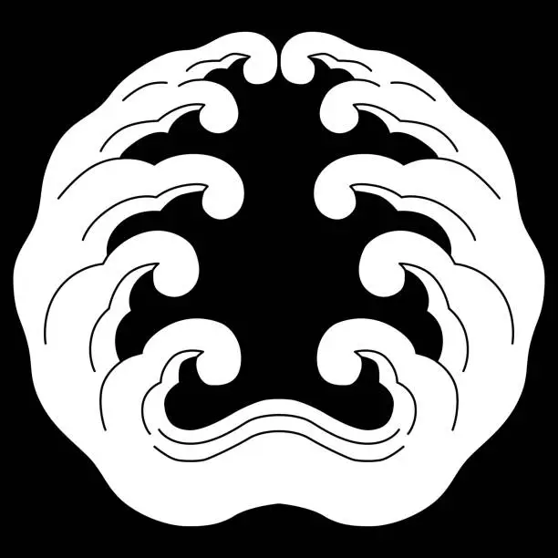 Vector illustration of a crest of a mukai-nami