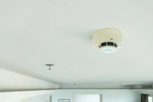 istock smoke detector and fire sprinkler on ceiling, fire alarming system and security system at home property for safety domestic life 1404437624