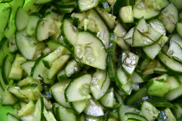 istock Cucumber and tomato salad with dill in a plate 1404437685