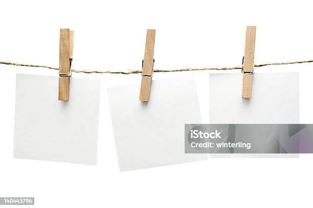 Announcements Stock Photo - Download Image Now - Clothesline, Adhesive Note, Advertisement