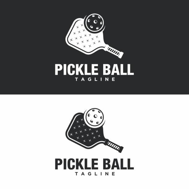 дизайн иконки pickleball - pickleball stock illustrations