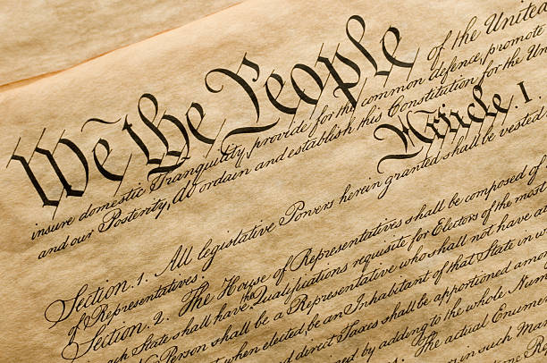 We the People This is a copy of the cover of the U.S. Constitution. american culture stock pictures, royalty-free photos & images