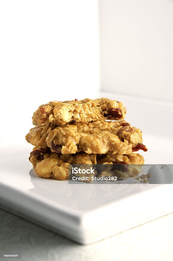 Cranberry Weiße Schokolade Pecan Haferflocken Kekse 2 - Lizenzfrei Moosbeere Stock-Foto