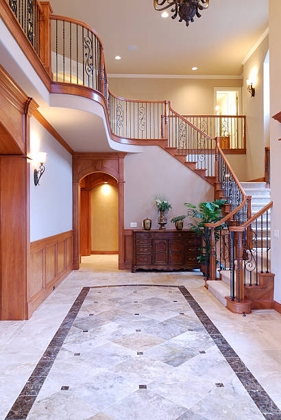 istock Open spaces interior design of a two story house 140444193