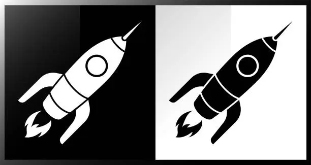 Vector illustration of Icône de fusée