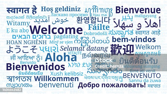 istock "Welcome" messages in different languages 1404443482