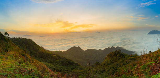 istock Mountain valley during sunrise. Natural summer landscape 1404444437