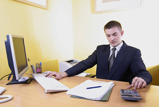 young office worker stock photo