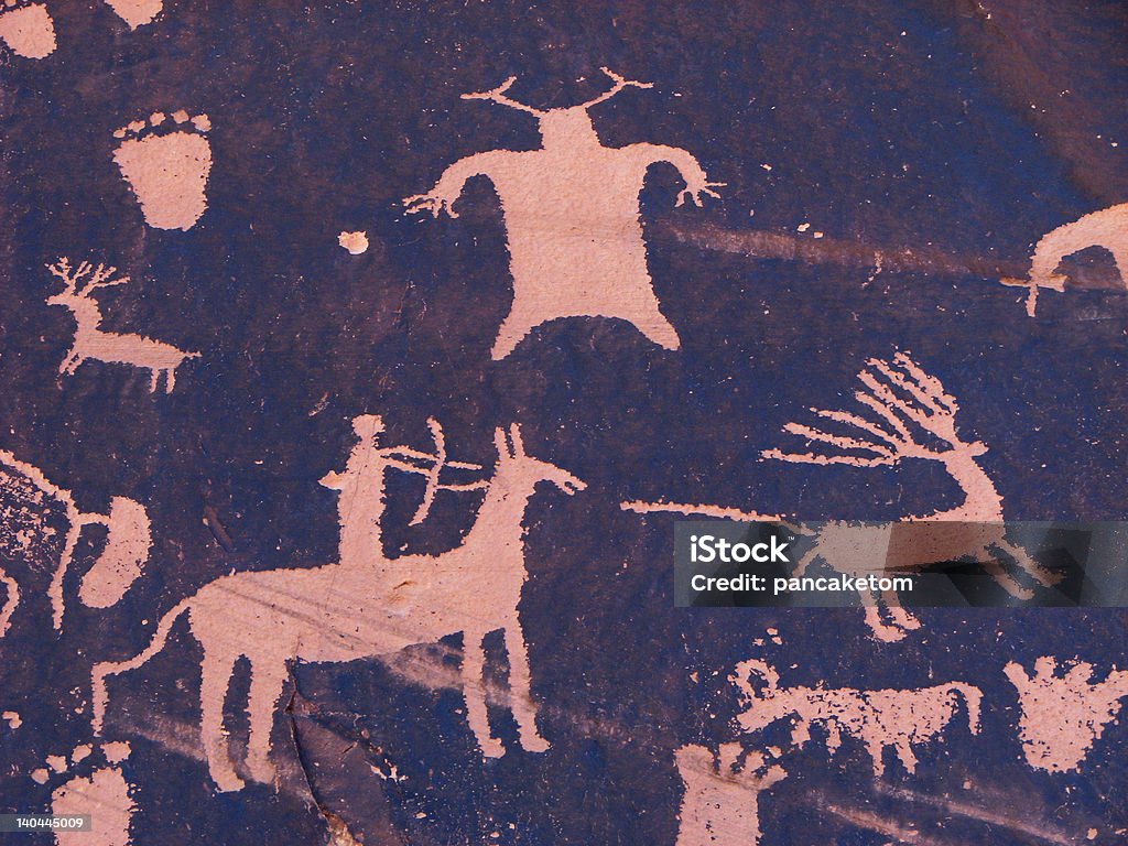 De chasse petroglyph - Photo de Chasseur libre de droits