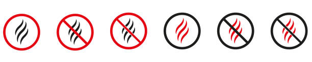 Print Stop the bad smell of icons. Forbidden flavors vector icon symbol. Vector illustration home fragrance stock illustrations