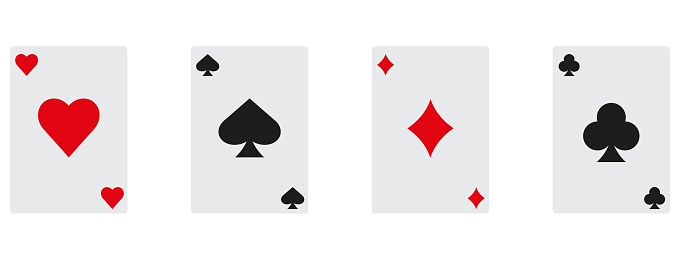 Play cards icon set. Isolated on a white background. Vector illustration eps10