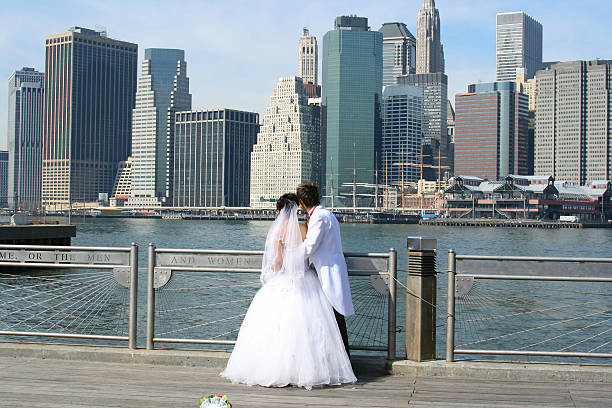 The Bride and Groom, New York Skyline