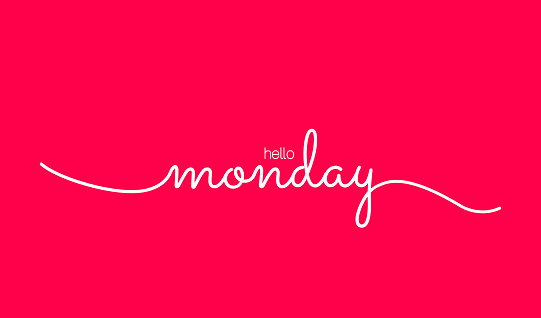 Hello Monday lettering vector stock illustration