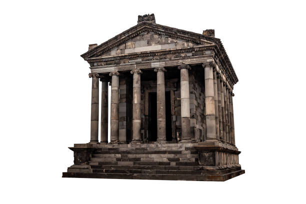 Garni Pagan Temple, the hellenistic temple. Armenia. Isolated on white background