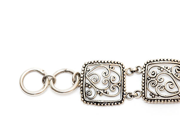 istock Silver ornamental bracelet close-up 140445683