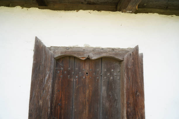 Details on an old Bavarian wooden farmhouse
