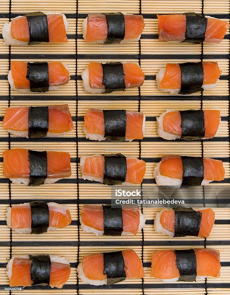 Fundo de Sushi Salmão Nigiri - Royalty-free Alga marinha Foto de stock