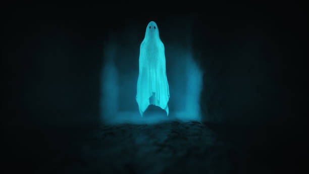 un fantasma raccapricciante in una volta buia (rendering 3d) - horror monster spooky movie foto e immagini stock