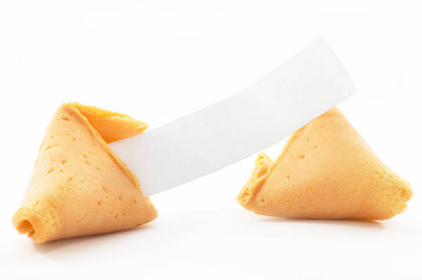 istock Chinese Fortune Cookie open with blank paper, on white backgrou 140446064
