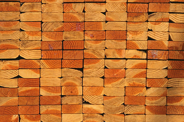 쌓다 목재 2 x 4's - the end wood timber construction 뉴스 사진 이미지