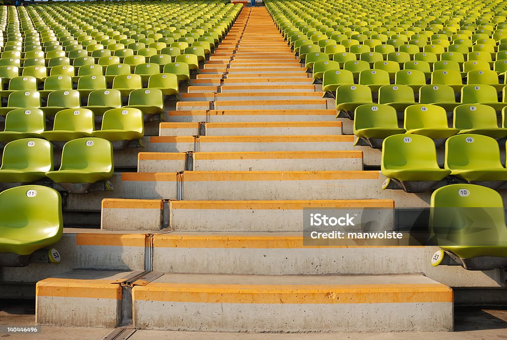 stadium steps and rows of green seats Stadium Stock Photo