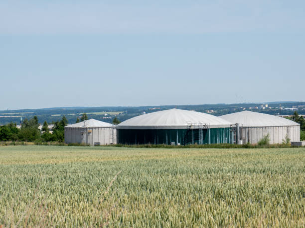 istock Biogas plant in Germany with grain field 1404470200