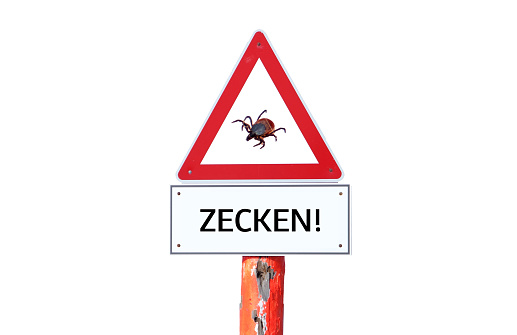 Tick Warning Sign in german