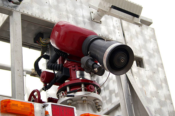 istock Remote control aerial nozzle on fire truck 140447274