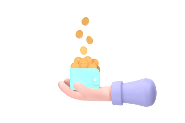 istock Money rain, hands holding a wallet with coins 1404472831