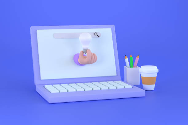 istock hand hold  Light idea bulb from laptop screen. Startup, idea, creativity, innovation. Crowdfunding, start-up or new business model. 1404472848